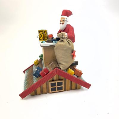 499 German Erzgebirge Smoker Figure: "Santa on Roof Topâ€ by Richard Glaesser