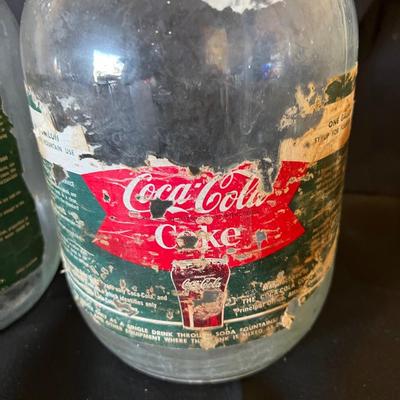RARE 1950's 2 Gallon Glass Coca-Cola Coke Syrup Bottles with Lid Duraglass