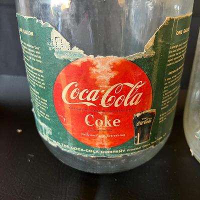RARE 1950's 2 Gallon Glass Coca-Cola Coke Syrup Bottles with Lid Duraglass