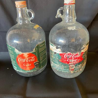 RARE 1950's 2 Gallon Glass Coca-Cola Coke Syrup Bottles with Lid Duraglass
