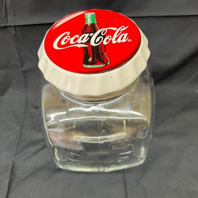 Vintage Coke Coca-Cola Anchor Hocking Cookie Jar Storage Jar