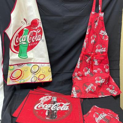 Vintage Coke Aprons Placemats Napkins