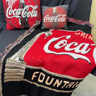 Vintage Coke Coca-Cola Pillows and Throw Small