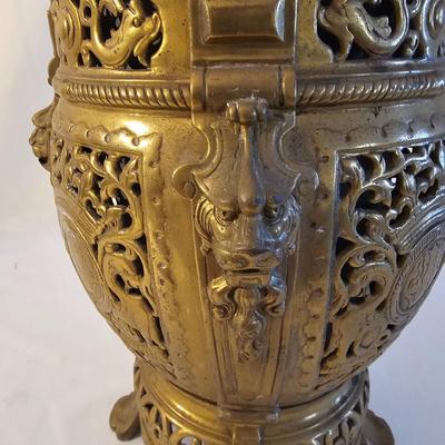 Vintage Bronze Asian Footed Jardiniere  (BP-JS)