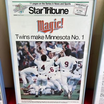 Large Collection Minnesota Twins World Series Champions 1987 & 1991 Memorabillia Posters Wheaties Box Pendants Buttons