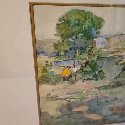 Watercolor of Artist Working by Althea H. Platt  (BP-JS)