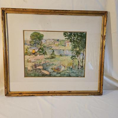 Watercolor of Artist Working by Althea H. Platt  (BP-JS)