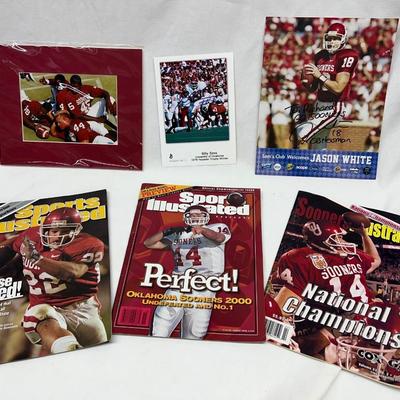 Oklahoma Sooners College Football Billy Sims Signed, Jason White Sports Memorabilia