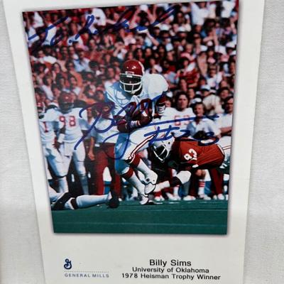 Oklahoma Sooners College Football Billy Sims Signed, Jason White Sports Memorabilia