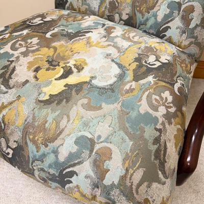Upholstered Mahogany Ball & Claw Foot Occasional Armchair