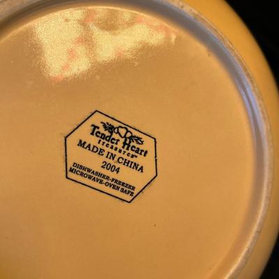 Tender Heart Yelloware Pie Plate & bowl