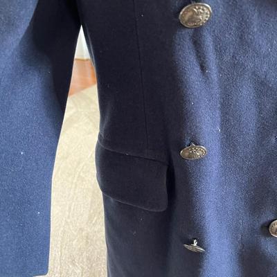 Military Long Wool Coats Navy