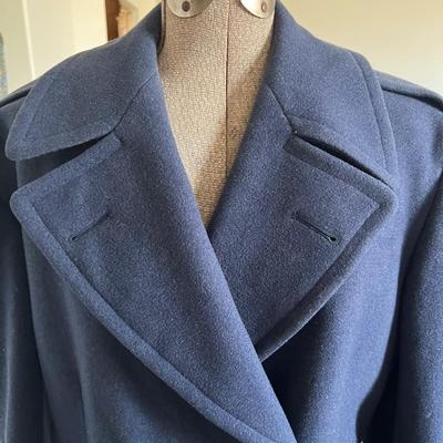 Military Long Wool Coats Navy