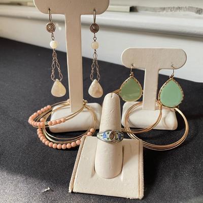 25 Colorful Dangle Earrings incl 925 + Rings (DR-SS)
