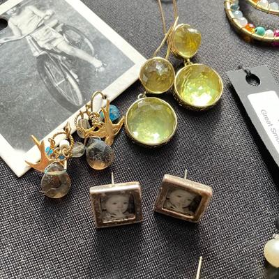 25 Colorful Dangle Earrings incl 925 + Rings (DR-SS)