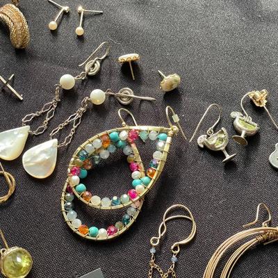 25 Colorful Dangle Earrings incl 925 + Rings (DR-SS)