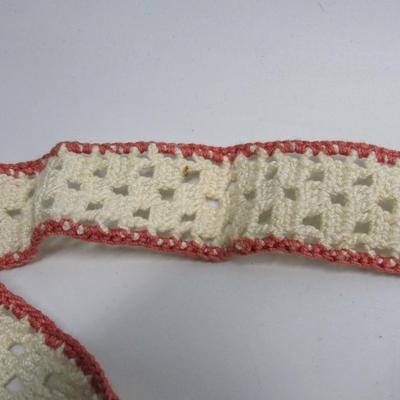 Vintage Handmade Crochet Crafted Kitchenware Cute Half Apron