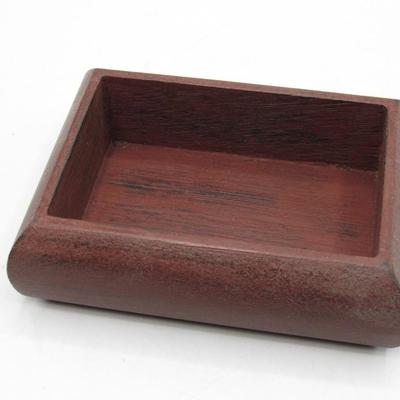 Handcrafted in Thailand Mango Wood MCM Style Ringing Bell Trinket Box