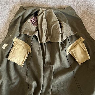 1953 Army Trench Coat Wool Mens Medium