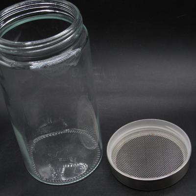 Large Clear Glass Jar with Sifter Top Lid Kitchenware
