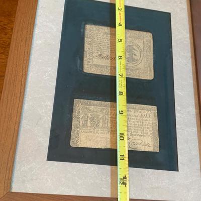 1760s Maryland Colonial Era Currency - 2 Paper Currency Notes Framed