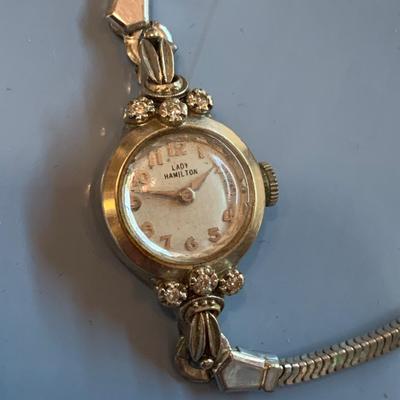 14k White Gold Vintage Ladies Hamilton Watch