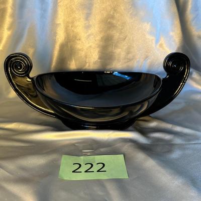 Fostoria Black Glass Console Bowl