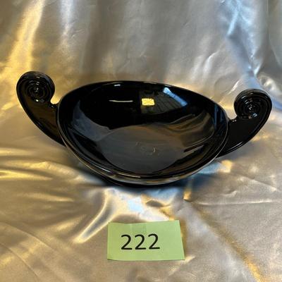 Fostoria Black Glass Console Bowl