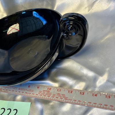 Fostoria Black Glass Console Bowl