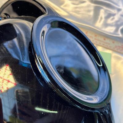 Fostoria Black Glass Console Bowl