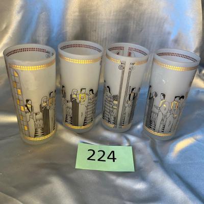 Vintage Art Deco High ball tumblers