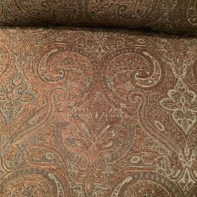 342 Paisley Print Upholstered Armless Chair with Matching Paisley Pillows