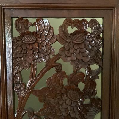 287 Vintage 5 Panel Hand Carved Rosewood Room Divider