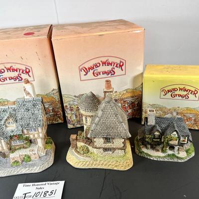 Three English David Winter cottages