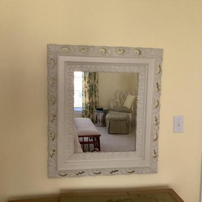 300 Antique Wood Plaster Design Wall Mirror