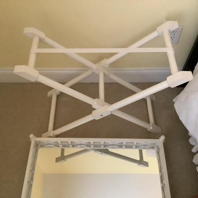 301 White Decorative Mirror Tray Table with Mirror Top