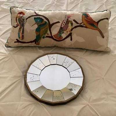 305 Accent Mirror and Pier One Bird Pillow