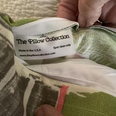 306 Pair of The Pillow Collection Down Filled Asian Green Accent Pillows