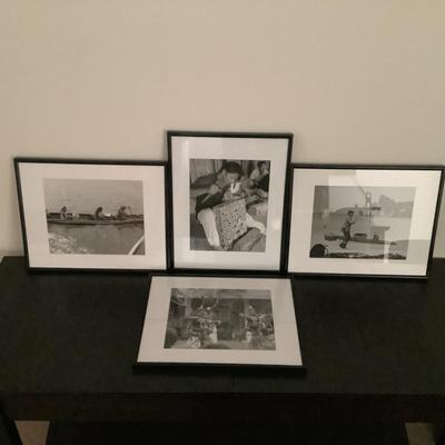 315 Set of 4 Black and White Framed Bali Travel Photos