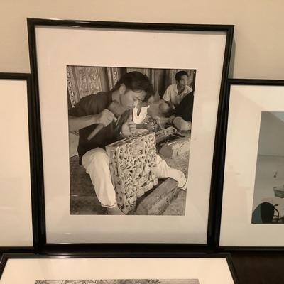 315 Set of 4 Black and White Framed Bali Travel Photos