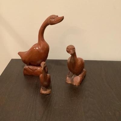 327 Set of 3 Wooden Duck Family