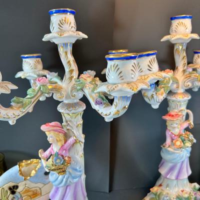 Capodimonte figurine candle holders MCM Glasses