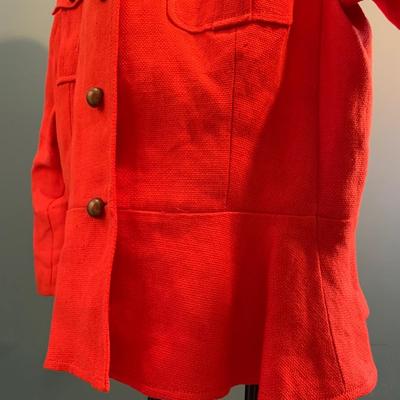Lauren Ralph Lauren Burnt Orange Linen Peplum Jacket - Online Auction Feature Size 16