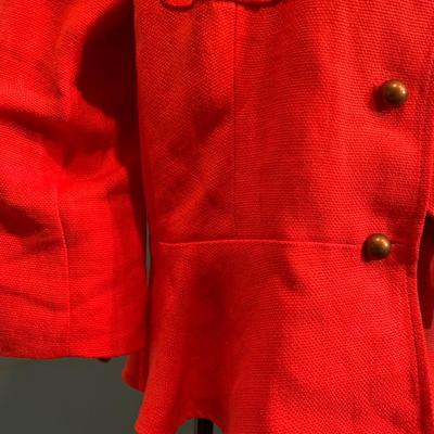 Lauren Ralph Lauren Burnt Orange Linen Peplum Jacket - Online Auction Feature Size 16