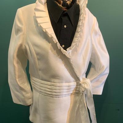 Chic Sophistication: Kasper White Ruffle