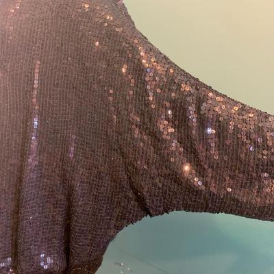 Mystical Elegance: Candlelight by Jainsonâ€™s Black Sequin Silk Batwing Jacket - Size Large