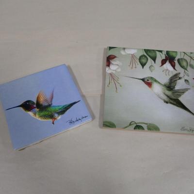 Hummingbird Painted Ceramic Tiles