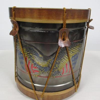 Vintage The Old Drum Shop Ice Bucket 1854 American Eagle Drum Replica