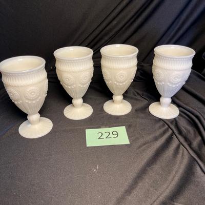 Pioneer Woman 4 Milk Glass Goblets
