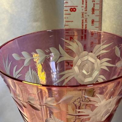 Cranberry Flash cut to clear goblets